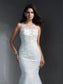 Long Scoop Sleeveless Applique Trumpet/Mermaid Lace Wedding Dresses