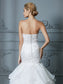 Train Sweep/Brush Trumpet/Mermaid Sleeveless Sweetheart Ruffles Organza Wedding Dresses