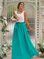 Scoop Sleeveless Ruffles A-Line/Princess Chiffon Floor-Length Bridesmaid Dresses