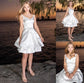 Satin Sleeveless A-Line/Princess Ruffles Sweetheart Short/Mini Homecoming Dresses