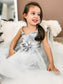 Sleeveless Tea-Length Sequin A-Line/Princess Tulle Spaghetti Straps Flower Girl Dresses