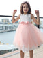 Bowknot A-Line/Princess Lace Sleeveless Short/Mini Scoop Flower Girl Dresses