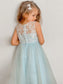 A-Line/Princess Lace Scoop Ankle-Length Tulle Sleeveless Flower Girl Dresses