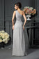 Elegant A-Line Grey One Shoulder Sleeveless Beads Slit Chiffon Mother of the Bride Dresses JS224