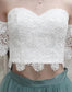 White Lace Tulle Two Pieces Off Shoulder Short Sleeve Short Prom Dress Homecoming Dress