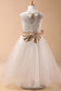 Ball Gown Jewel Sleeveless Bowknot Long Tulle Flower Girl Dresses With Sash GD00009