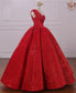 Ball Gown One Shoulder Sequins Red Sweetheart Prom Dresses Quinceanera Dresses JS39